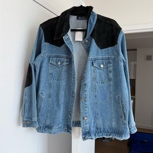 Denim & Jacket with black suede